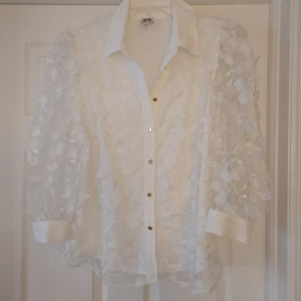 Ann Taylor white dress blouse